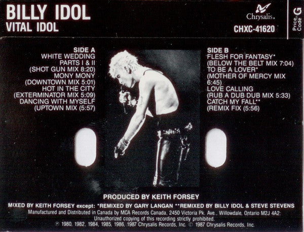 Billy Idol : Vital Idol (Cass, Album, Comp, RE, G, )