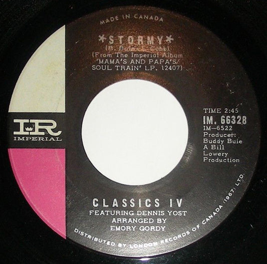 The Classics IV Featuring Dennis Yost : Stormy (7", Single)