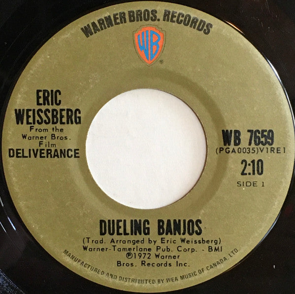 Eric Weissberg & Steve Mandell : Dueling Banjos (7", Single, Don)
