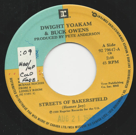 Dwight Yoakam & Buck Owens : Streets Of Bakersfield (7", Single)