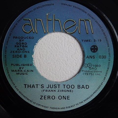 Zero-One! : You're On Your Own (7", Single)
