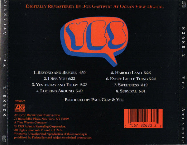 Yes : Yes (CD, Album, RE, RM)