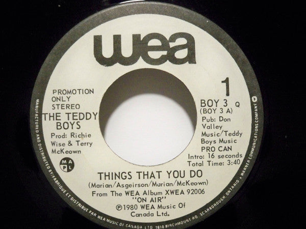 The Teddy Boys (2) : Things That You Do (7", Single, Mono, Promo)