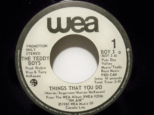 The Teddy Boys (2) : Things That You Do (7", Single, Mono, Promo)