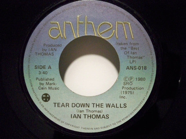Ian Thomas (2) : Tear Down The Walls (7", Single)