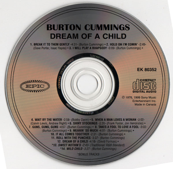 Burton Cummings : Dream Of A Child (CD, Album, RE)
