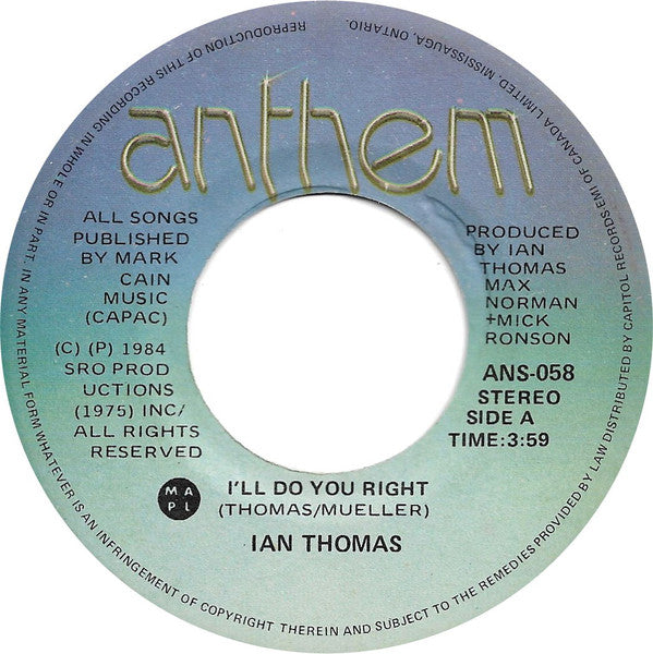 Ian Thomas (2) : I'll Do You Right (7", Single)
