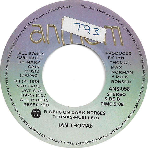 Ian Thomas (2) : I'll Do You Right (7", Single)