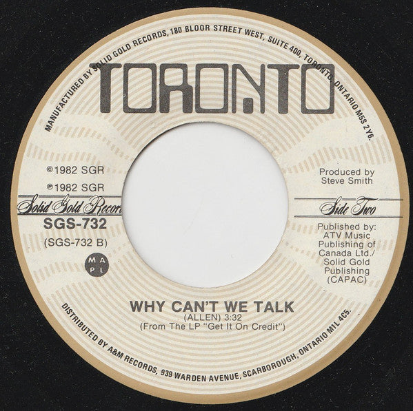 Toronto (4) : Get It On Credit (7", Single)