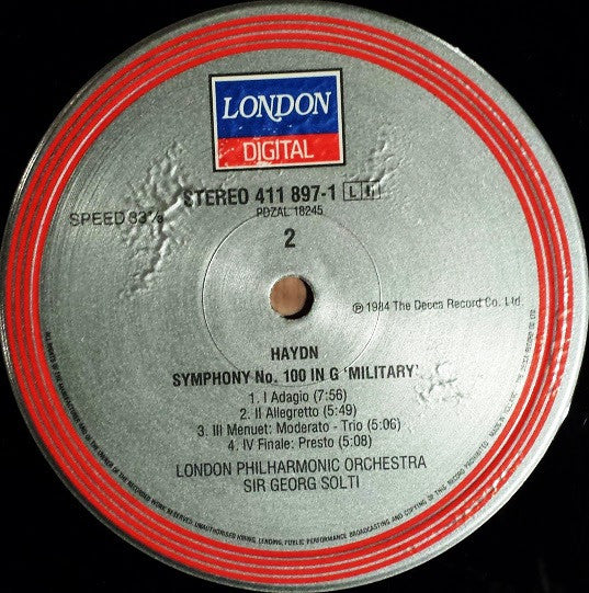 Haydn* - London Philharmonic Orchestra, Sir Georg Solti* : Symphony No. 94 The Surprise / Symphony No. 100 Military (LP, Album)