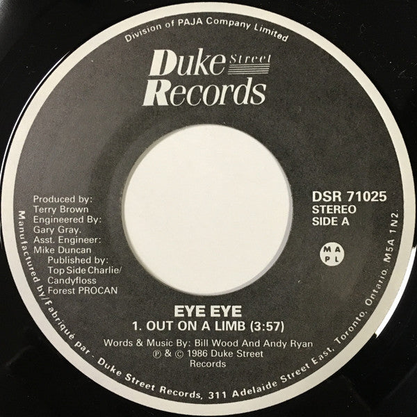 Eye Eye : Out On A Limb (7", Single)