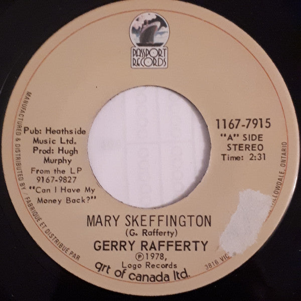 Gerry Rafferty : Mary Skeffington (7", Single)