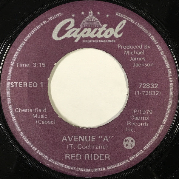 Red Rider : Avenue "A" (7", Single)