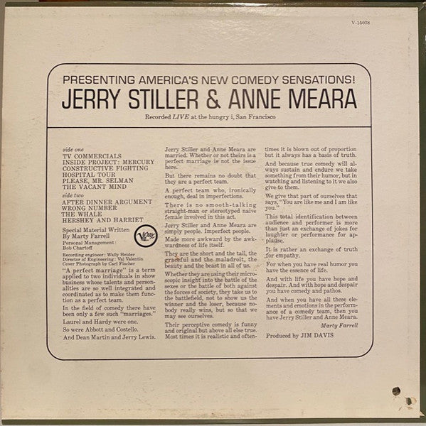 Jerry Stiller & Anne Meara : Presenting: America's New Comedy Sensations (LP)