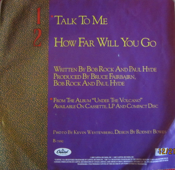 Rock And Hyde : Talk To Me (7", Single)
