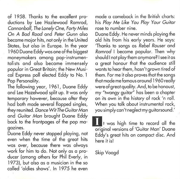 Duane Eddy : Because They're Young (CD, Comp)