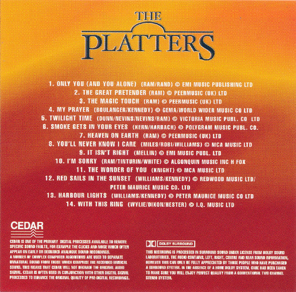 The Platters : Red Sails In The Sunset (CD, Comp, Enh, Multichannel, Dol)