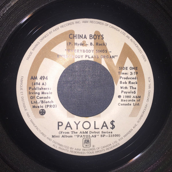 Payola$ : China Boys (7", Single)