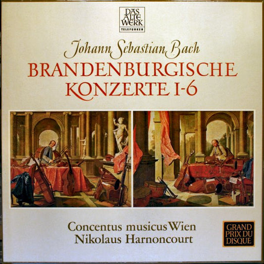 Johann Sebastian Bach, Concentus Musicus Wien, Nikolaus Harnoncourt : Brandenburgische Konzerte 1-6 (2xLP + Box, RE)