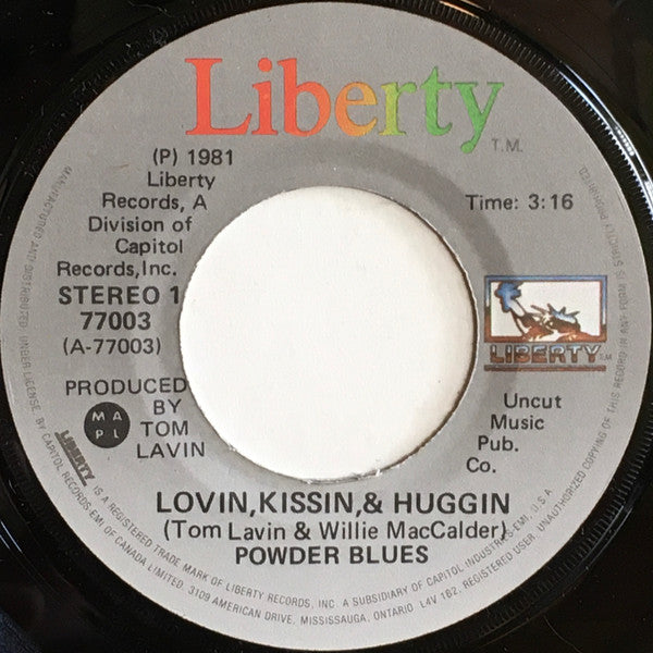 Powder Blues : Lovin, Kissin, & Huggin (7", Single)