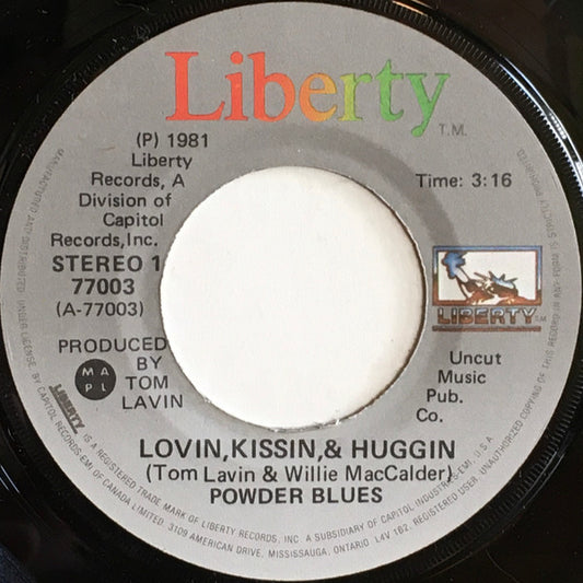Powder Blues : Lovin, Kissin, & Huggin (7", Single)