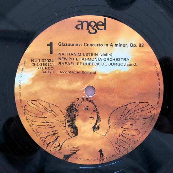 Alexander Glazunov / Antonín Dvořák - Nathan Milstein - Rafael Frühbeck De Burgos, New Philharmonia Orchestra : Concerto in A Minor, Opus 82 / Concerto in A Minor, Opus 53 (LP, RE, RM)