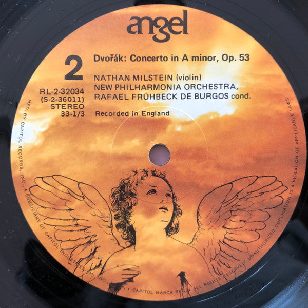 Alexander Glazunov / Antonín Dvořák - Nathan Milstein - Rafael Frühbeck De Burgos, New Philharmonia Orchestra : Concerto in A Minor, Opus 82 / Concerto in A Minor, Opus 53 (LP, RE, RM)