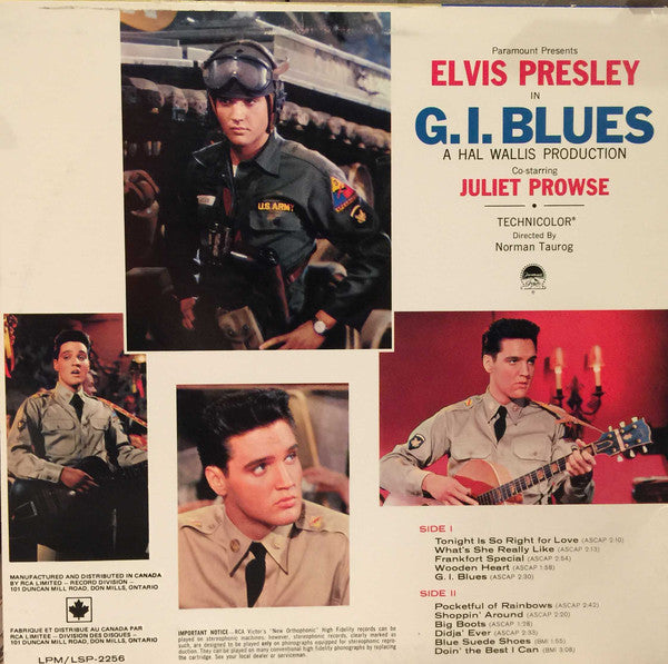 Elvis Presley : G.I. Blues (LP, Album, RE)