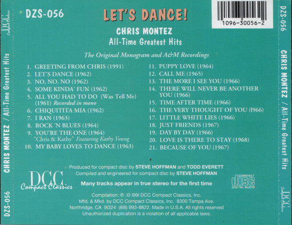 Chris Montez : Let's Dance, All-Time Greatest HIts (CD, Comp)