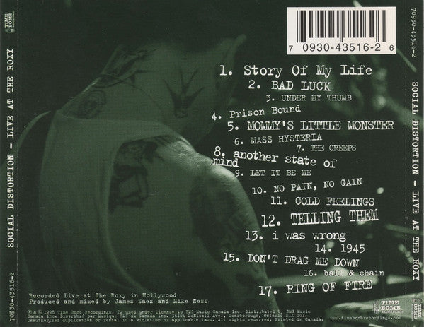 Social Distortion : Live At The Roxy (CD, Album)