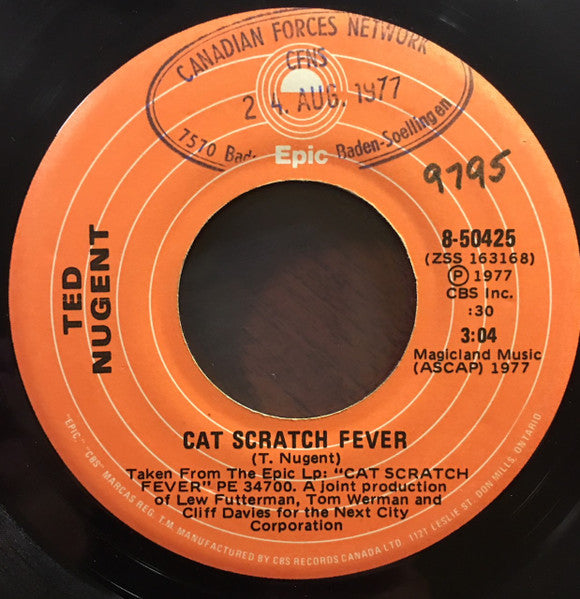 Ted Nugent : Cat Scratch Fever (7", Single)