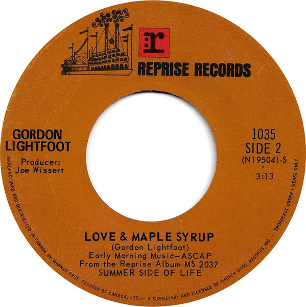 Gordon Lightfoot : Summer Side Of Life (7", Single)