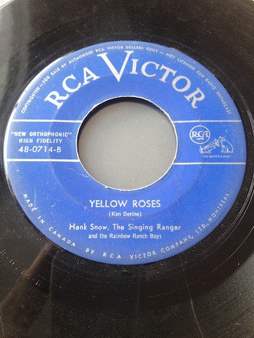 Hank Snow And The Rainbow Ranch Boys : Would You Mind? / Yellow Roses (7", Single)