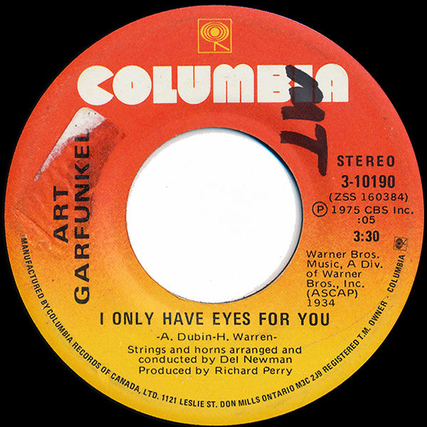 Art Garfunkel : I Only Have Eyes For You (7", Single)