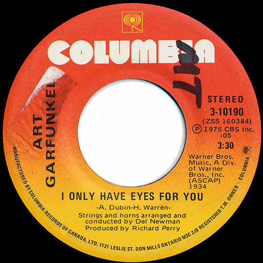 Art Garfunkel : I Only Have Eyes For You (7", Single)