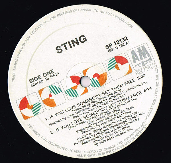 Sting : If You Love Somebody Set Them Free (12", Single)