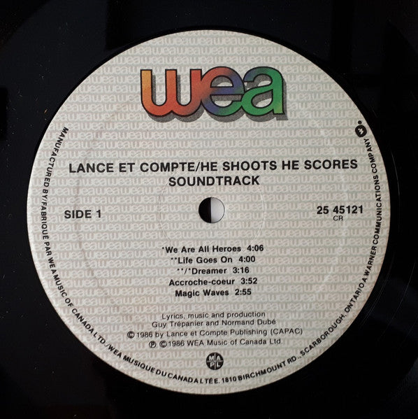 Guy Trépanier Et Normand Dubé : Lance Et Compte / He Shoots He Scores - Soundtrack (LP, Album)