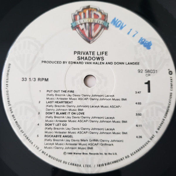 Private Life (2) : Shadows (LP, Album)