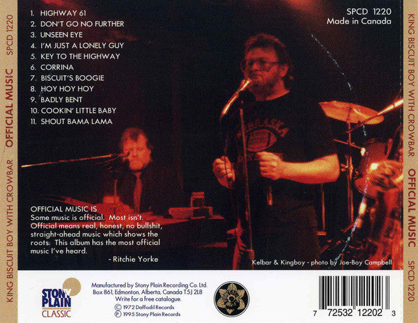 King Biscuit Boy With Crowbar (3) : Official Music (CD, Album)