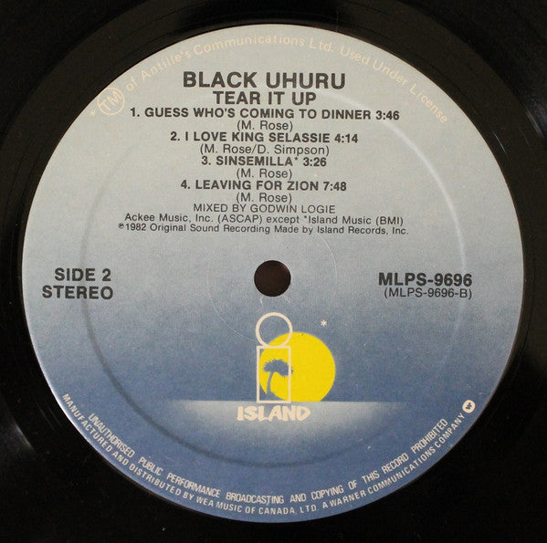 Black Uhuru : Tear It Up - Live (LP, Album)