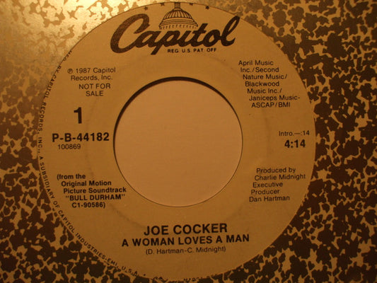Joe Cocker : A Woman Loves A Man (7", Promo)