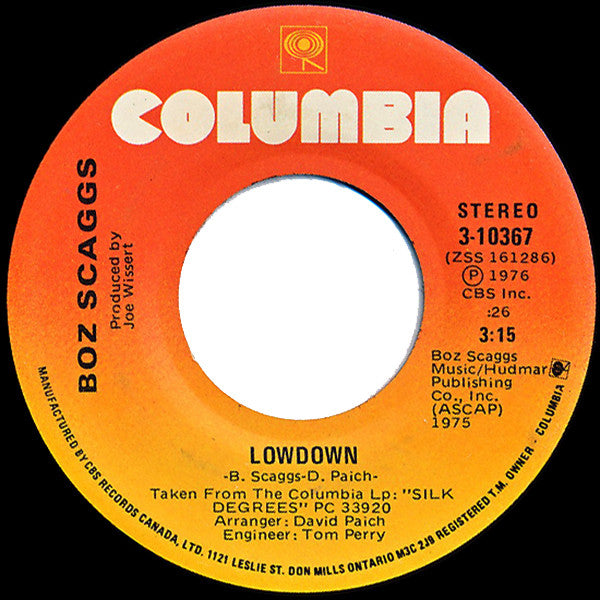 Boz Scaggs : Lowdown / Harbor Lights (7", Single)