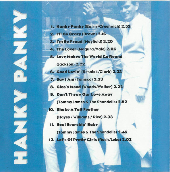 Tommy James & The Shondells : Hanky Panky / It's Only Love (2 Originals On 1 CD) (CD, Comp, Mono)