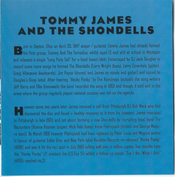 Tommy James & The Shondells : Hanky Panky / It's Only Love (2 Originals On 1 CD) (CD, Comp, Mono)