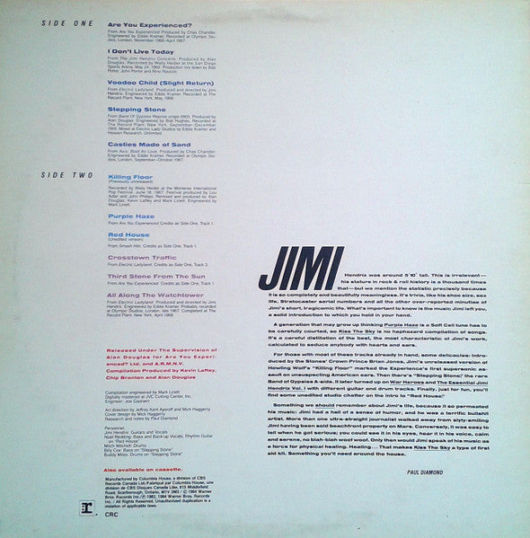 Jimi Hendrix : Kiss The Sky (LP, Comp, Club)