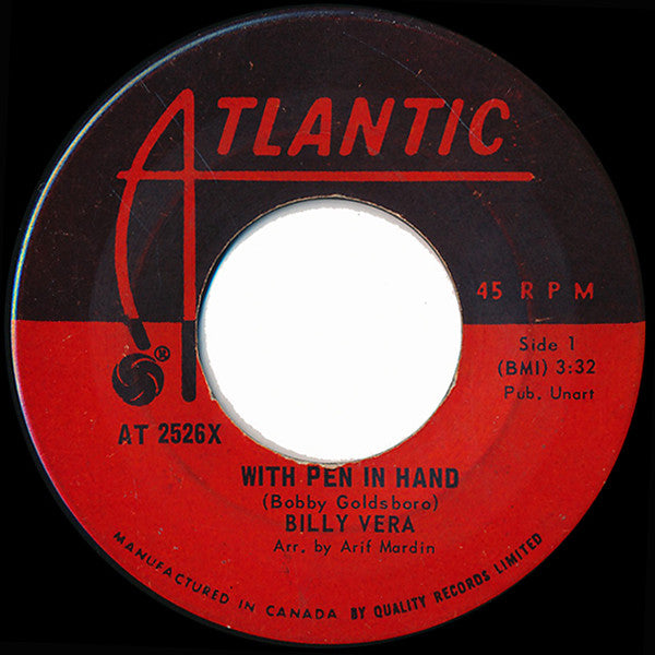 Billy Vera : With Pen In Hand (7", Single)