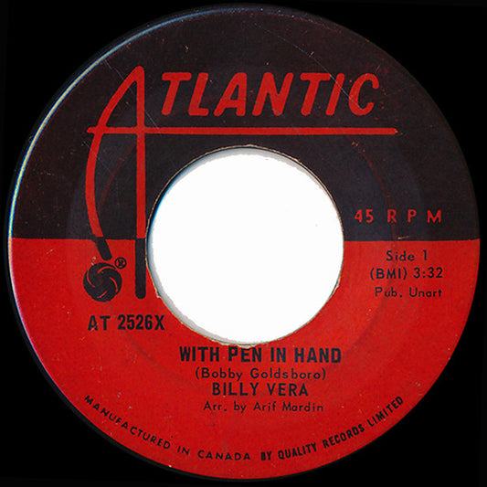 Billy Vera : With Pen In Hand (7", Single)