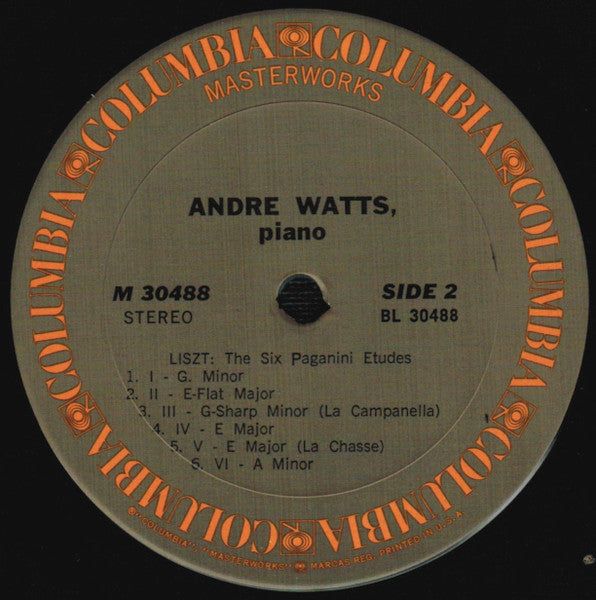 Andre Watts* Plays Liszt* : Sonata In B Minor / The Six Paganini Etudes (LP, Album)