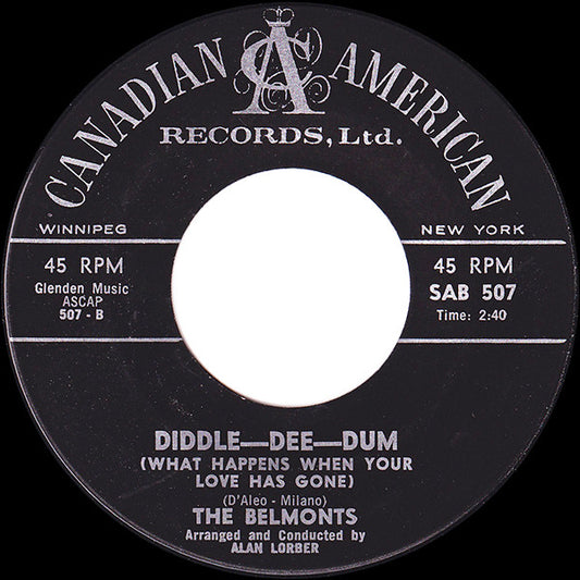 The Belmonts : Diddle-Dee-Dum (What Happens When Your Love Has Gone) / Farewell (7", Single)