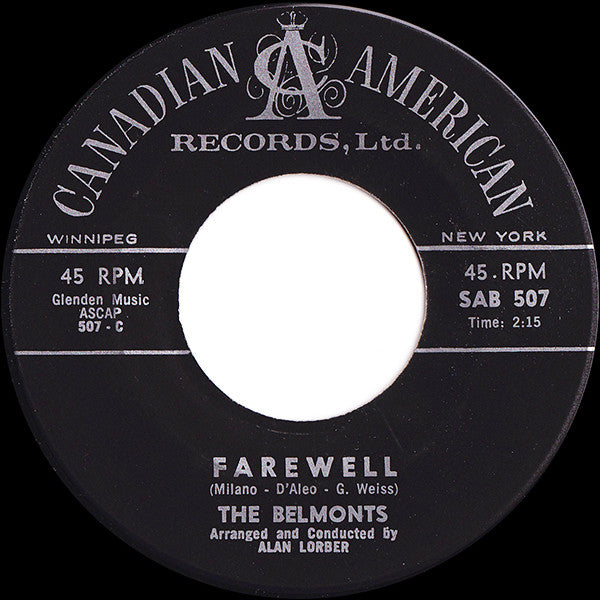 The Belmonts : Diddle-Dee-Dum (What Happens When Your Love Has Gone) / Farewell (7", Single)